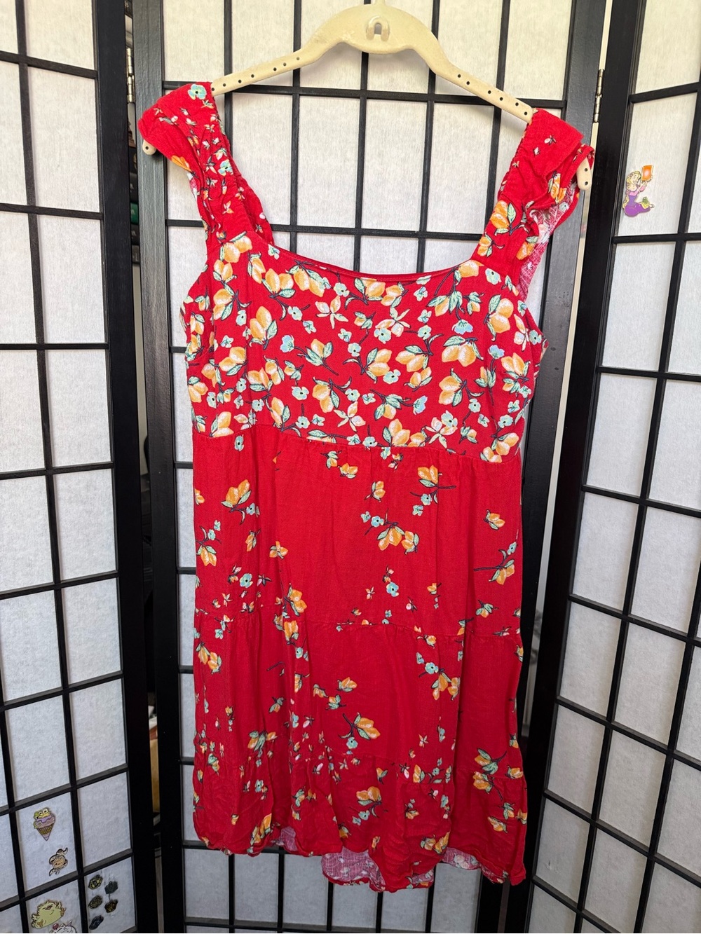 LC Lauren Conrad Red Lemon Dress